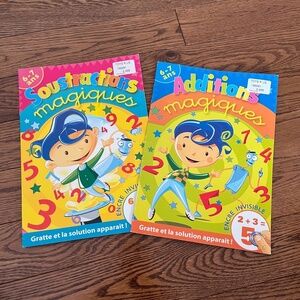 5/$25 - FRENCH addition and soustraction exercice books new